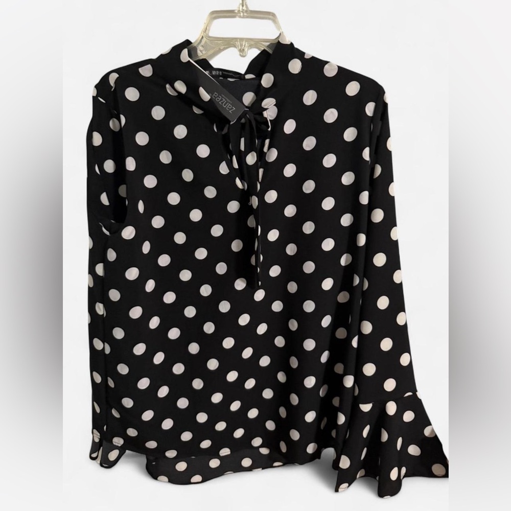 Black and White Polka Dot Blouse